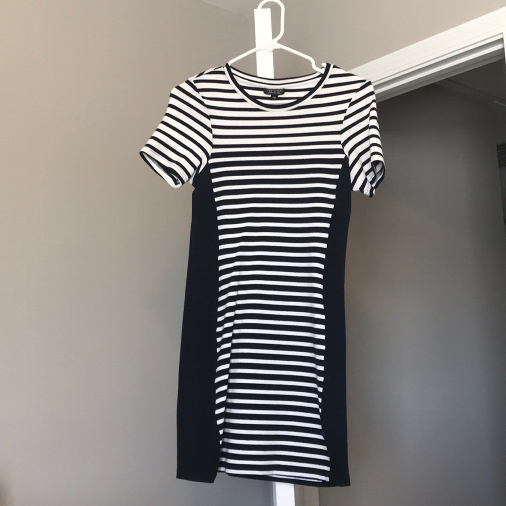 Topshop white/blue striped dress